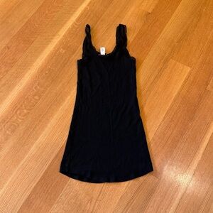 Victoria's Secret Black Tank Top With Trim Long Ribbed Size Small Feminine